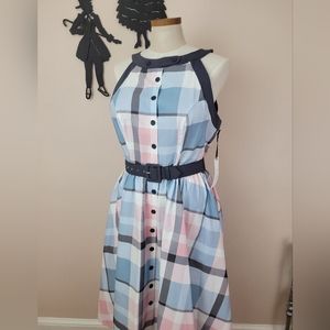 Unique Vintage Plaid Dress XL 14